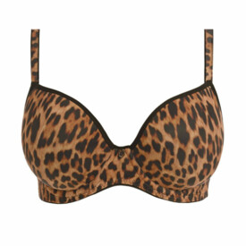 AA401231LED Podprsenka FREYA WILD SIDE UW MOULDED PLUNGE T-SHIRT BRA LEOPARD