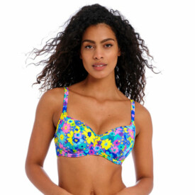 Panache Limitless Crop Bikini Top, Navy/Orchid, 30E