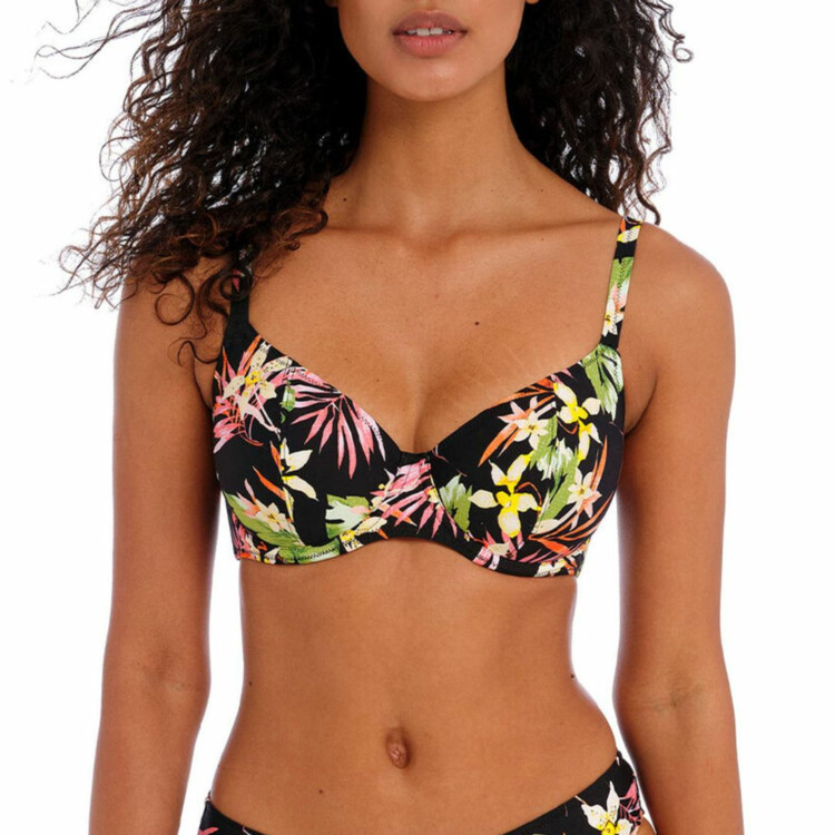 AS204102MUI Plavky vrchní díl FREYA SWIM SAVANNA SUNSET UW PLUNGE BIKINI TOP MULTI