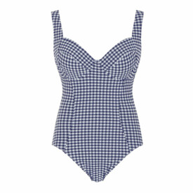 SW1720NGM Plavky jednodílné PANACHE SWIM PALOMA BALCONY SWIMSUIT NAVY GINGHAM