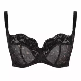 PA10941BLD Podprsenka PANACHE NINA BALCONY BRA BLACK LEOPARD