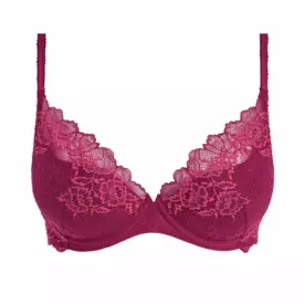 WE135003REM Podprsenka WACOAL LACE PERFECTION UW PLUNGE BRA RED PLUM