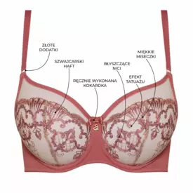 SAPERLAA143ROY Podprsenka SAMANTA PERLA A143 SOFT HIGH APEX BRA ROSY