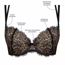 SALARAA332BLK Podprsenka SAMANTA LARA A332 PLUNGE PUSH UP BRA BLACK