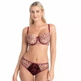 SAADELA142RUY Podprsenka SAMANTA ADELINA A142 SOFT HALF CUP BRA RUBY