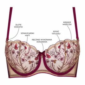 SAADELA142RUY Podprsenka SAMANTA ADELINA A142 SOFT HALF CUP BRA RUBY