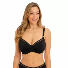 FS502801BLK Plavky vrchní díl FANTASIE SWIM EAST HAMPTON UW GATHERED FULL CUP BIKINI TOP BLACK