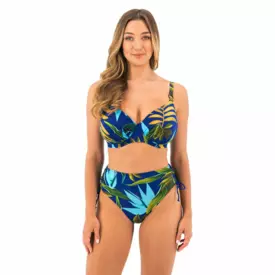 FS503978TRU Plavky spodní díl FANTASIE SWIM PICHOLA HIGH WAIST BIKINI BRIEF TROPICAL BLUE