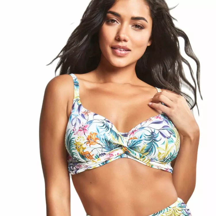 SW1674BOL Plavky vrchní díl PANACHE SWIM BOTANICAL BALCONY BIKINI TOP BOTANICAL FLORAL