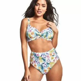 SW1679BOL Plavky spodní díl PANACHE SWIM BOTANICAL HIGH WAIST GATHER BRIEF BOTANICAL FLORAL