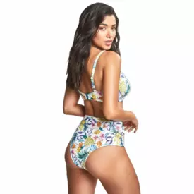 SW1679BOL Plavky spodní díl PANACHE SWIM BOTANICAL HIGH WAIST GATHER BRIEF BOTANICAL FLORAL