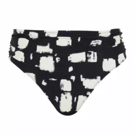 SW1729ABST Plavky spodní díl PANACHE SWIM BLACK MIDI GATHER BRIEF BLACK SAND PRINT