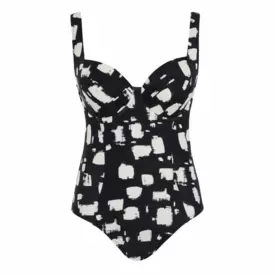 SW1720ABST Plavky jednodílné PANACHE SWIM BLACK SAND PALOMA BALCONY BLACK SAND PRINT