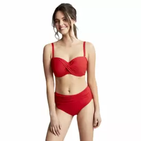 SW1303FRD Plavky vrchní díl PANACHE SWIM ANYA RIVA TWIST BANDEAU BIKINI FIERY RED