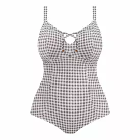 ES800345GYL Plavky jednodílné ELOMI SWIM CHECKMATE NON WIRED MOULDED SWIMSUIT GREY MARL