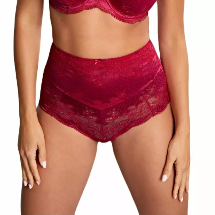 PA7254ORD Kalhotky PANACHE CLARA HIGH WAIST BRIEF ORCHID/RED