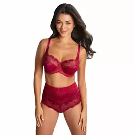 PA7254ORD Kalhotky PANACHE CLARA HIGH WAIST BRIEF ORCHID/RED