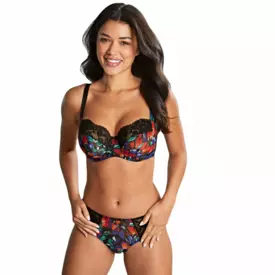 PA10941BFL Podprsenka PANACHE NINA BALCONY BRA BLACK/FLORAL