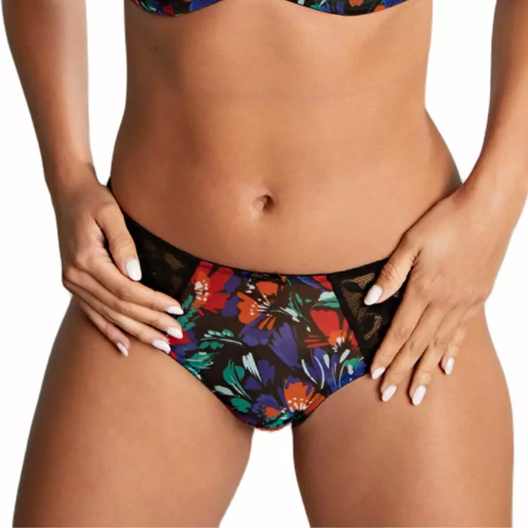 PA10942BFL Kalhotky PANACHE NINA BRAZILIAN BLACK/FLORAL