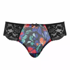 PA10942BFL Kalhotky PANACHE NINA BRAZILIAN BLACK/FLORAL