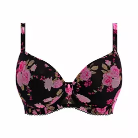 AA402431BKR Podprsenka FREYA ROSE BLOSSOM UW MOULDED PLUNGE T-SHIRT BRA BLACK ROSE