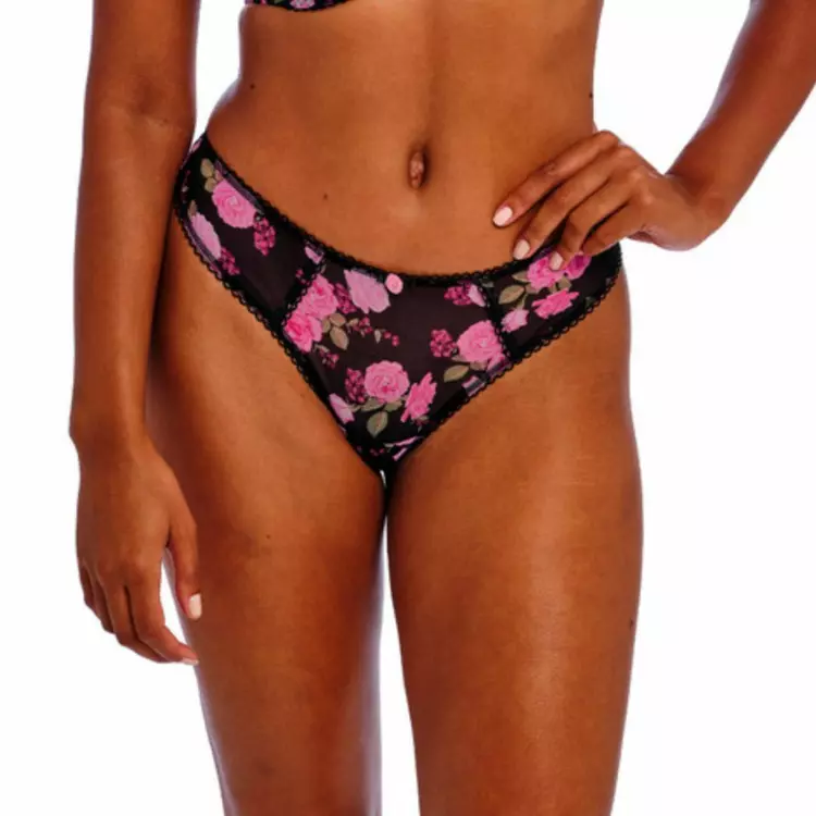 AA402470BKR Kalhotky FREYA ROSE BLOSSOM THONG BLACK ROSE