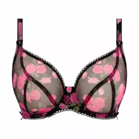 AA402402BKR Podprsenka FREYA ROSE BLOSSOM UW PLUNGE BRA BLACK ROSE