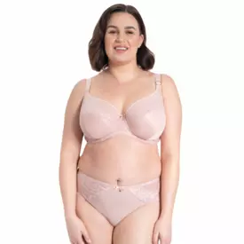 SAAME910PRE Podprsenka SAMANTA AMELIA 910 SOFT FULL CUP SIDE SUPPORT BRA POWDER ROSE