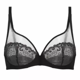 SP12X319088GBK Podprsenka SIMONE PÉRÈLE DELICE PLUNGE FULLCUP BRA GEM BLACK