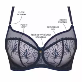 SAHARRIA143NAY Podprsenka SAMANTA HARRIET A143 SOFT HIGH APEX BRA NAVY