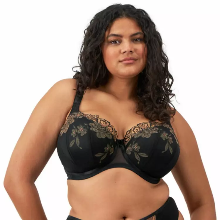 EL302615ALM Podprsenka ELOMI TEAGAN UW PADDED HALF CUP BRA BLACK/ALMOND