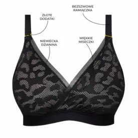 SAALEXA520BLK Podprsenka SAMANTA ALEX SOFT HIGH APEX WIRELESS BRA BLACK