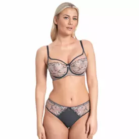 SAELIZAA143GRE Podprsenka SAMANTA ELIZA A143 SOFT HIGH APEX BRA GRAPHITE