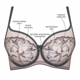 SAELIZAA143GRE Podprsenka SAMANTA ELIZA A143 SOFT HIGH APEX BRA GRAPHITE