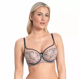 SAELIZAA143GRE Podprsenka SAMANTA ELIZA A143 SOFT HIGH APEX BRA GRAPHITE