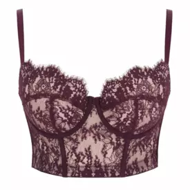 PA10981MUY Podprsenka PANACHE CARMEN LACE BUSTIER MULBERRY BRA