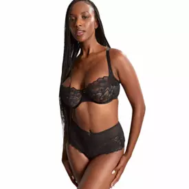 PA10761BLE Podprsenka PANACHE ALLURE BALCONY BRA BLACK/LATTE