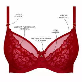 SAEMMAA123CRN Podprsenka SAMANTA EMMA A123 SOFT BALCONY BRA CRIMSON