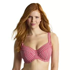 Plavky vrchní díl PANACHE SWIM GINGHAM OLIVIA FULL CUP BIKINI RED GINGHAM